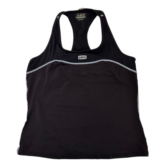 Louis Garneau Cycling Tank Top Black Racer Back Zip Pocket Singlet Bra Size XL - Picture 1 of 8